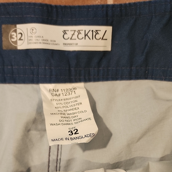 Ezekiel Navy and Cream Striped Board Shorts - Picture 2 of 4